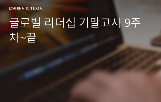 글로벌 리더십 기말고사 9주차~끝