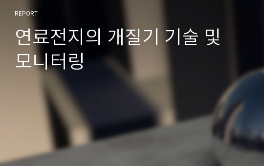 연료전지의 개질기 기술 및 모니터링