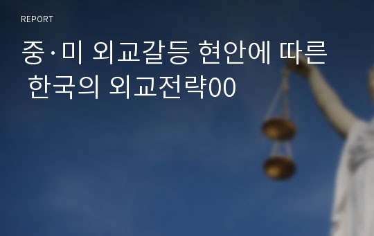 중·미 외교갈등 현안에 따른 한국의 외교전략00