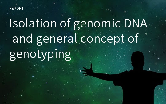 Isolation of genomic DNA and general concept of genotyping