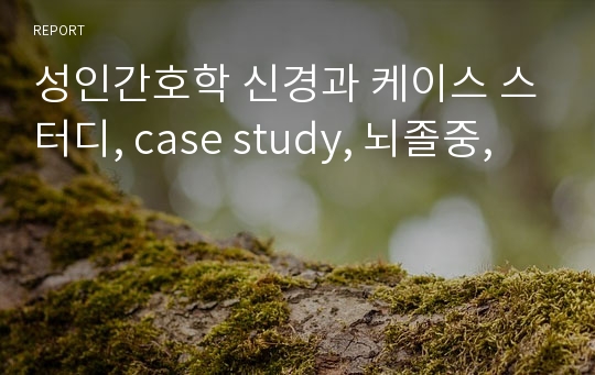 성인간호학 신경과 케이스 스터디, case study, 뇌졸중,