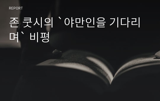 존 쿳시의 `야만인을 기다리며` 비평