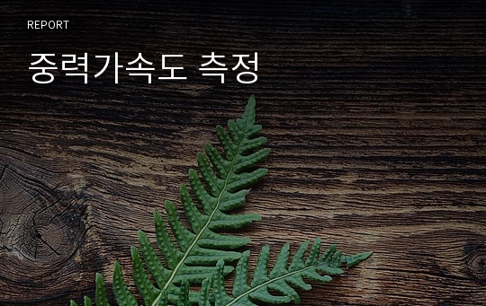 중력가속도 측정