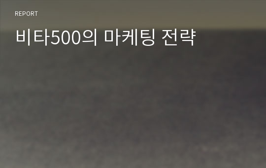 비타500의 마케팅 전략