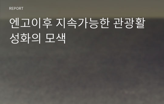 엔고이후 지속가능한 관광활성화의 모색