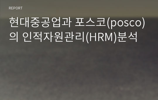 현대중공업과 포스코(posco)의 인적자원관리(HRM)분석