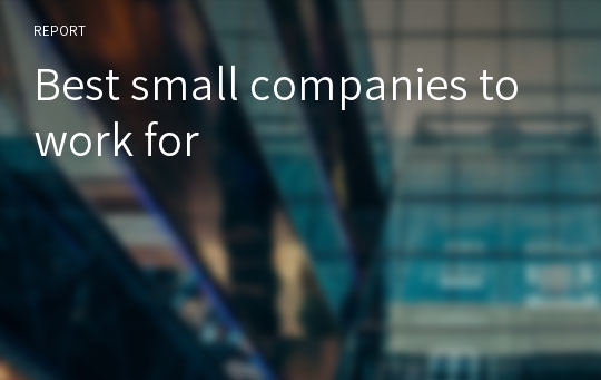 Best small companies to work for