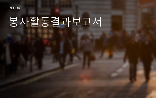 봉사활동결과보고서