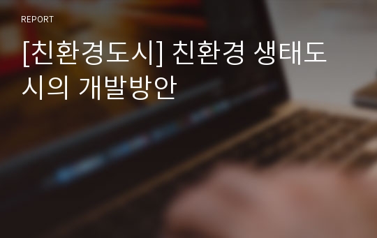 [친환경도시] 친환경 생태도시의 개발방안