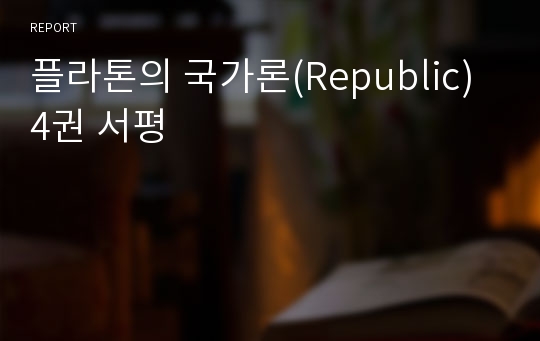 플라톤의 국가론(Republic) 4권 서평