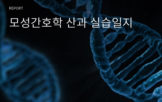 모성간호학 산과 실습일지