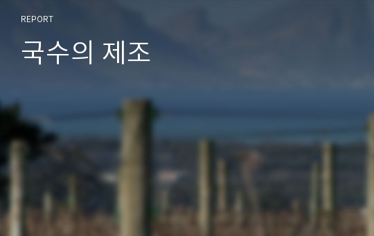 국수의 제조