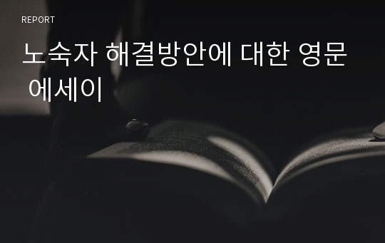 노숙자 해결방안에 대한 영문 에세이