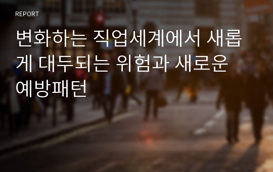 변화하는 직업세계에서 새롭게 대두되는 위험과 새로운 예방패턴