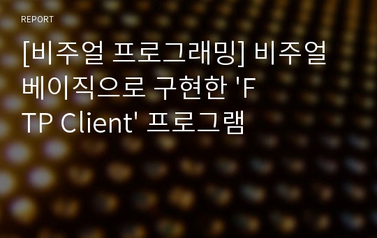 [비주얼 프로그래밍] 비주얼베이직으로 구현한 &#039;FTP Client&#039; 프로그램