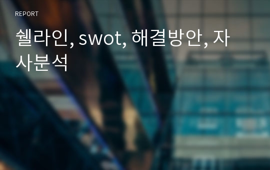 쉘라인, swot, 해결방안, 자사분석