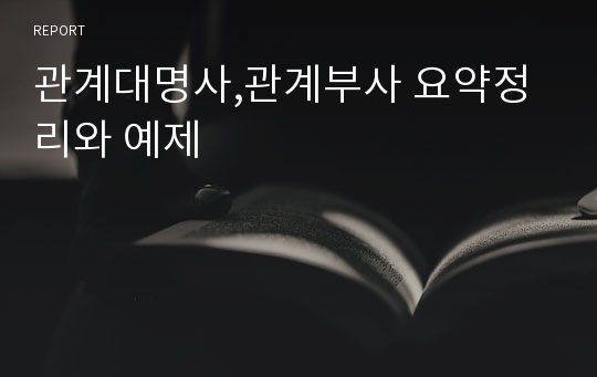 관계대명사,관계부사 요약정리와 예제