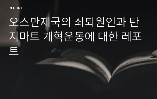 오스만제국의 쇠퇴원인과 탄지마트 개혁운동에 대한 레포트