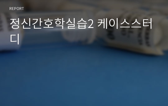 정신간호학실습2 케이스스터디