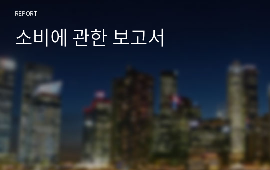 소비에 관한 보고서