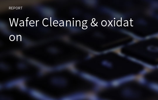 Wafer Cleaning &amp; oxidaton