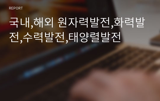 국내,해외 원자력발전,화력발전,수력발전,태양렬발전