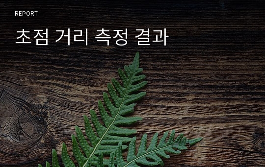 초점 거리 측정 결과