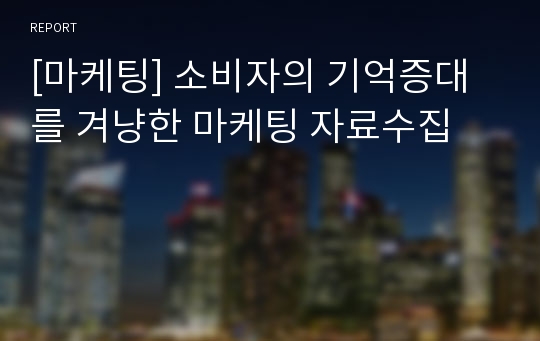 [마케팅] 소비자의 기억증대를 겨냥한 마케팅 자료수집