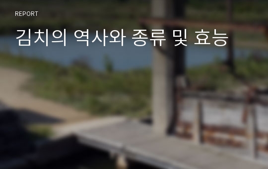 김치의 역사와 종류 및 효능