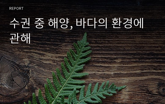 수권 중 해양, 바다의 환경에 관해