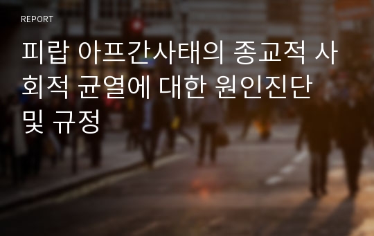 피랍 아프간사태의 종교적 사회적 균열에 대한 원인진단 및 규정