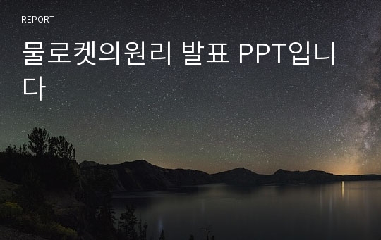 물로켓의원리 발표 PPT입니다