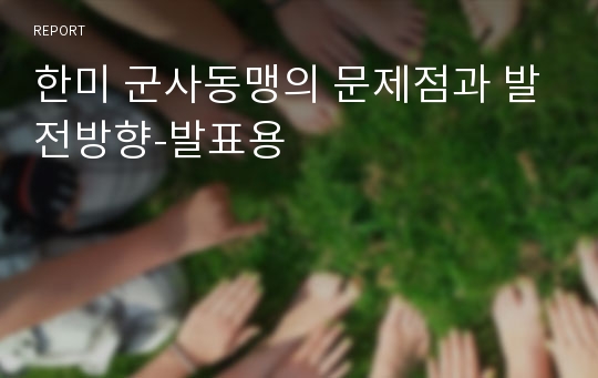 한미 군사동맹의 문제점과 발전방향-발표용