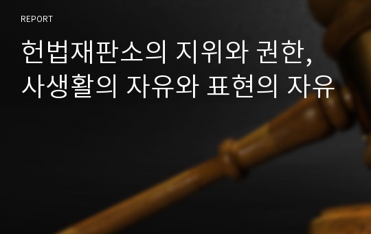 헌법재판소의 지위와 권한, 사생활의 자유와 표현의 자유