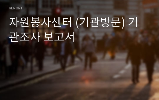 자원봉사센터 (기관방문) 기관조사 보고서