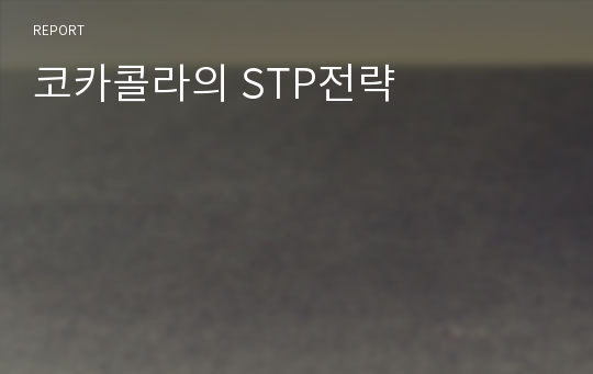 코카콜라의 STP전략