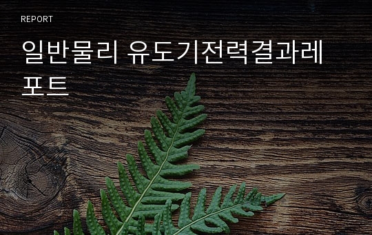 일반물리 유도기전력결과레포트