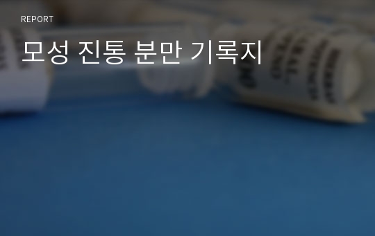 모성 진통 분만 기록지