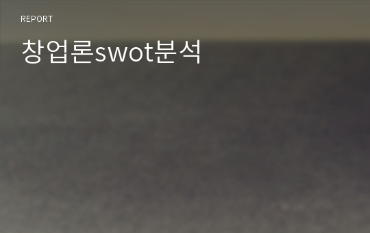 창업론swot분석