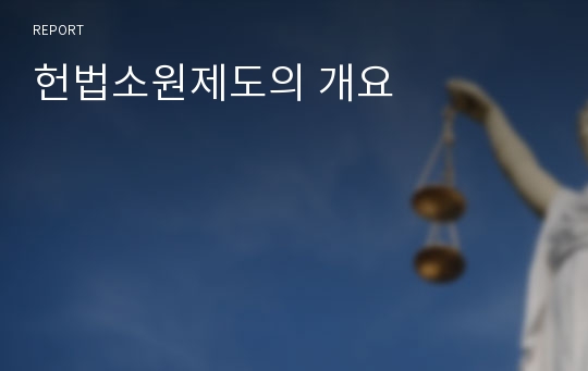 헌법소원제도의 개요