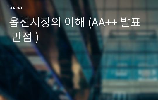 옵션시장의 이해 (AA++ 발표 만점 )