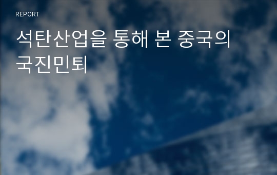 석탄산업을 통해 본 중국의 국진민퇴