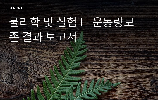 물리학 및 실험 I - 운동량보존 결과 보고서