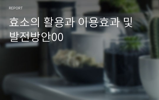 효소의 활용과 이용효과 및 발전방안00