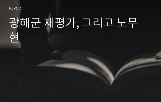 광해군 재평가, 그리고 노무현