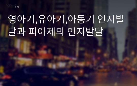 영아기,유아기,아동기 인지발달과 피아제의 인지발달