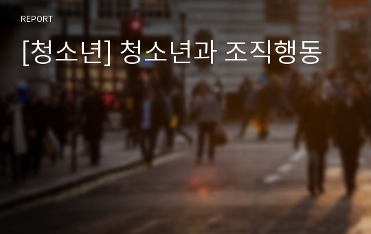 [청소년] 청소년과 조직행동