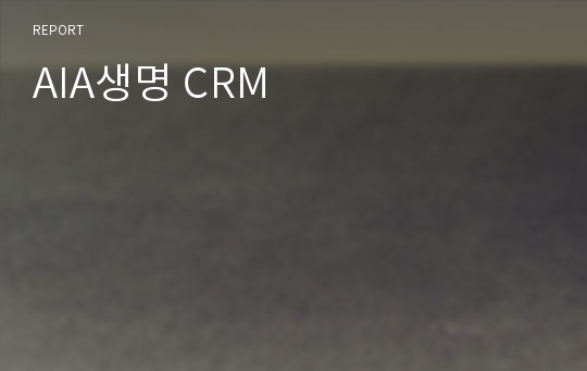 AIA생명 CRM