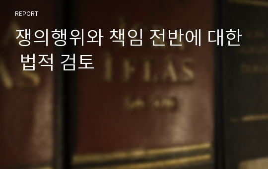 쟁의행위와 책임 전반에 대한 법적 검토