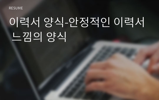 이력서 양식-안정적인 이력서 느낌의 양식